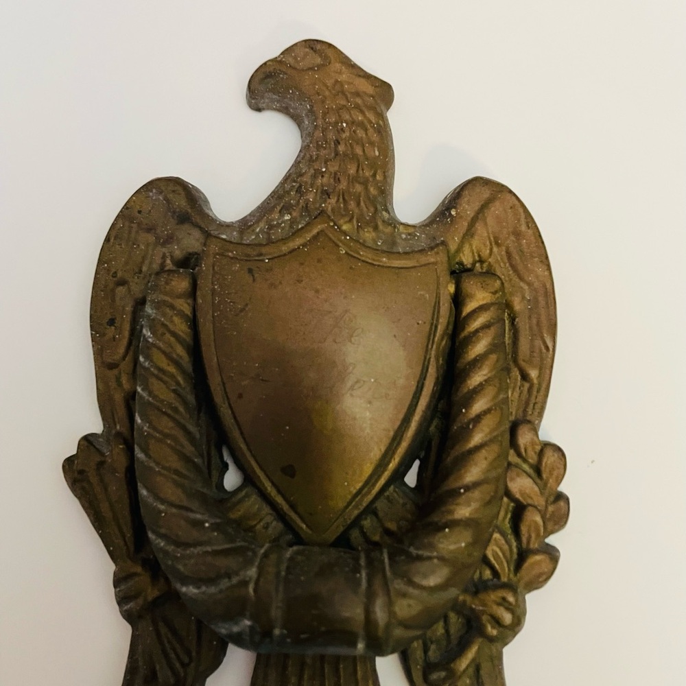 Vintage-Americana-collectible solid brass-federal style-Eagle-door knocker